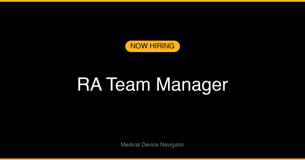 RA Team Manager - Job Opening