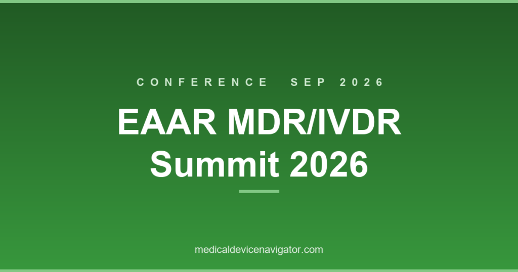 EAAR MDR/IVDR Summit 2026 (2026-09-08)