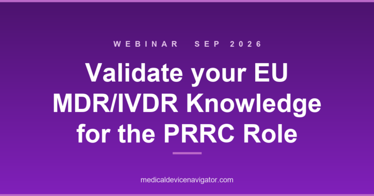 Validate your EU MDR/IVDR Knowledge for the PRRC Role (2026-09-10)