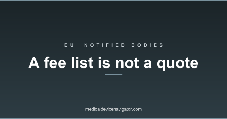 European Commission updated list of notified bodies standard fees, published 13 July 2026
